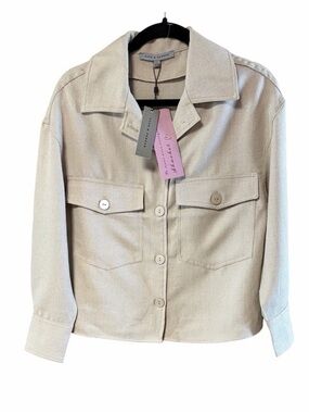 Alex & Parker Lightweight Shacket In Stone NWT